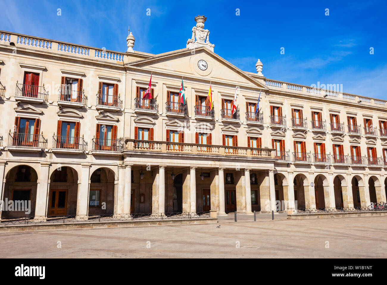 New Spain Square or Plaza Espana Nueva in Vitoria-Gasteiz city, Basque Country in northern Spain Stock Photo