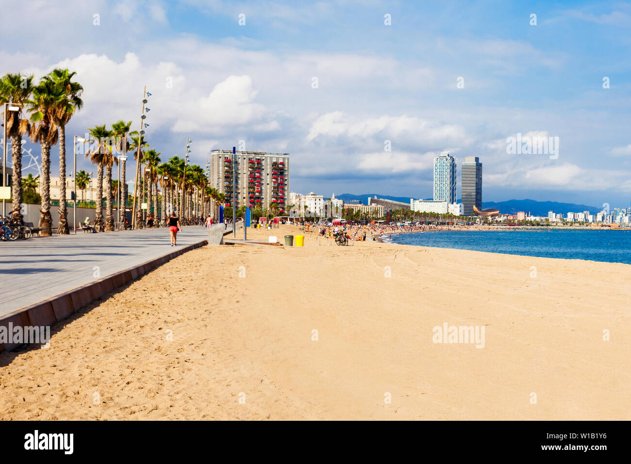 Playa De La Barceloneta City Beach In The Centre Of Barcelona City Catalonia Region Of Spain Stock Photo Alamy