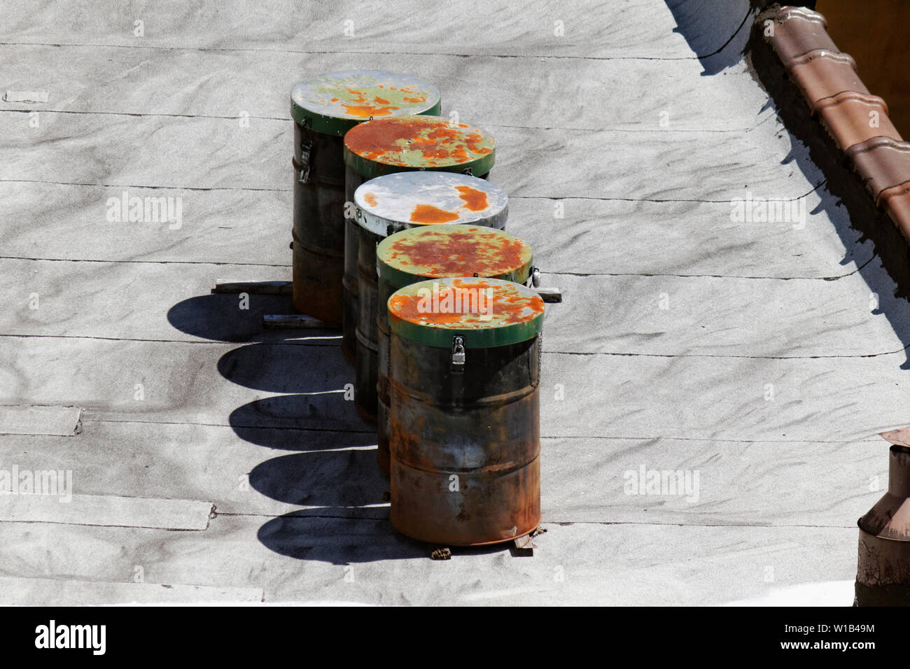 Industrial toxic waste drums hi-res stock photography and images - Alamy