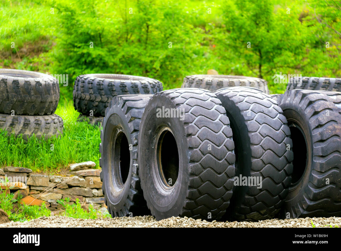 Big Truck or special machinery tires. Heavy industry Stock Photo Alamy