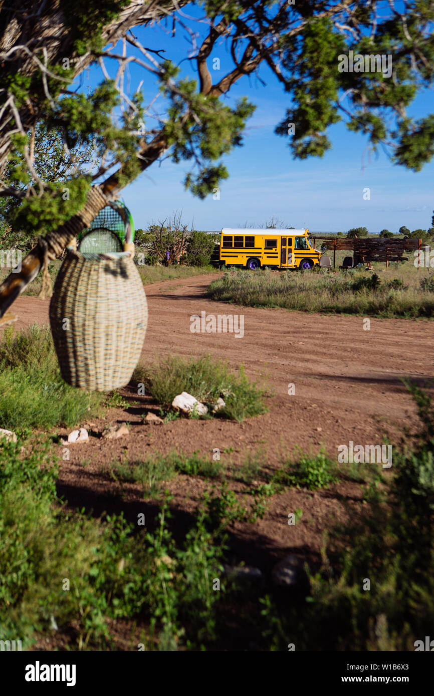 Alternative Eco friendly Campground Glamping 'The Nest' in Williams, Arizona, USA, near the Grand Canyon Stock Photo