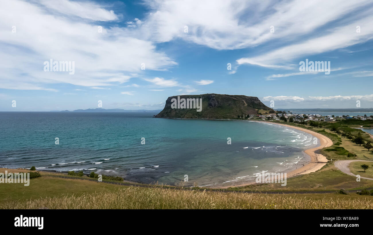 afternoon high tide shot of the nut in stanley Stock Photo