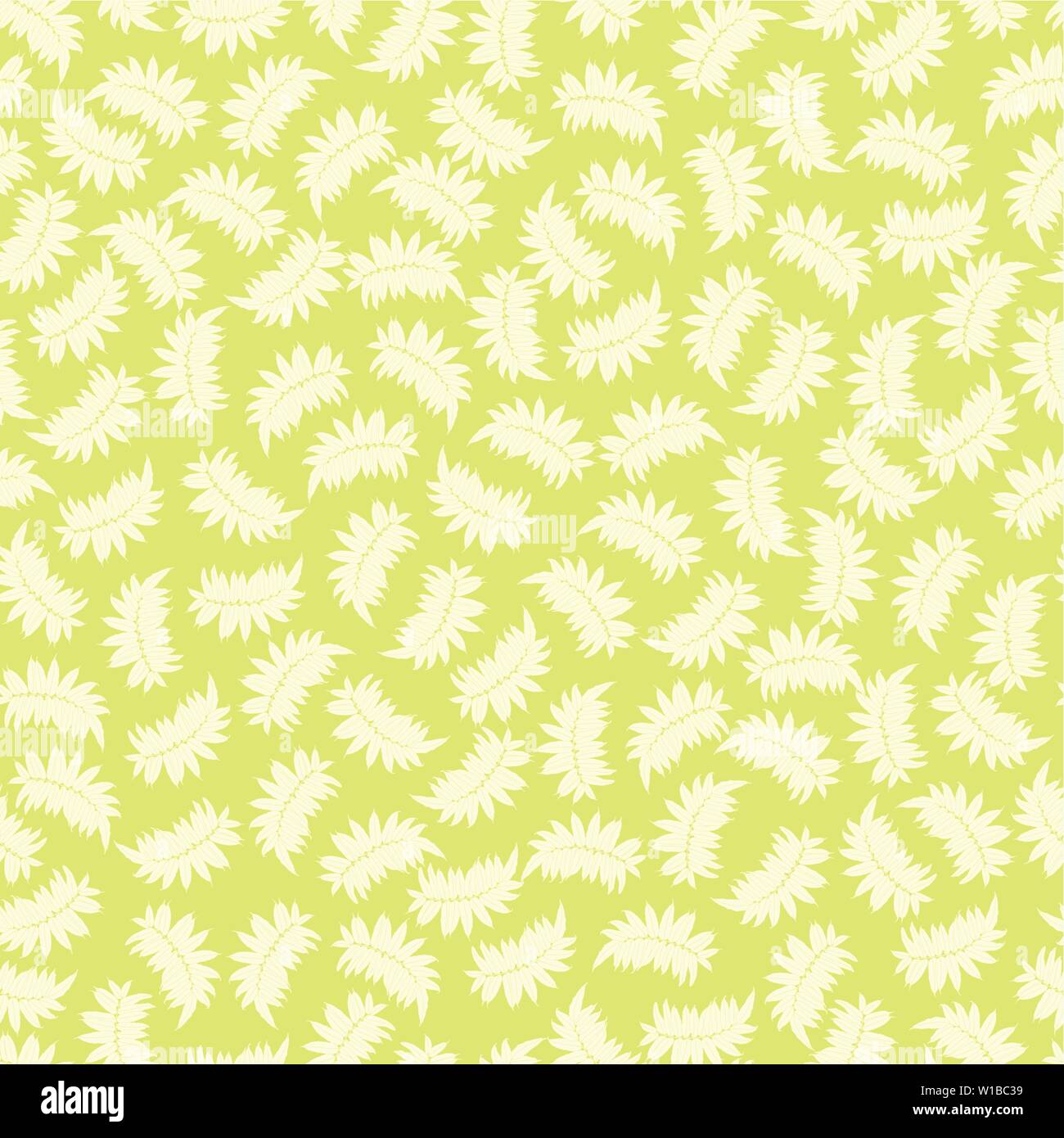 Vector light green seamless pattern with tropical leaves. Suitable for textile, gift wrap and