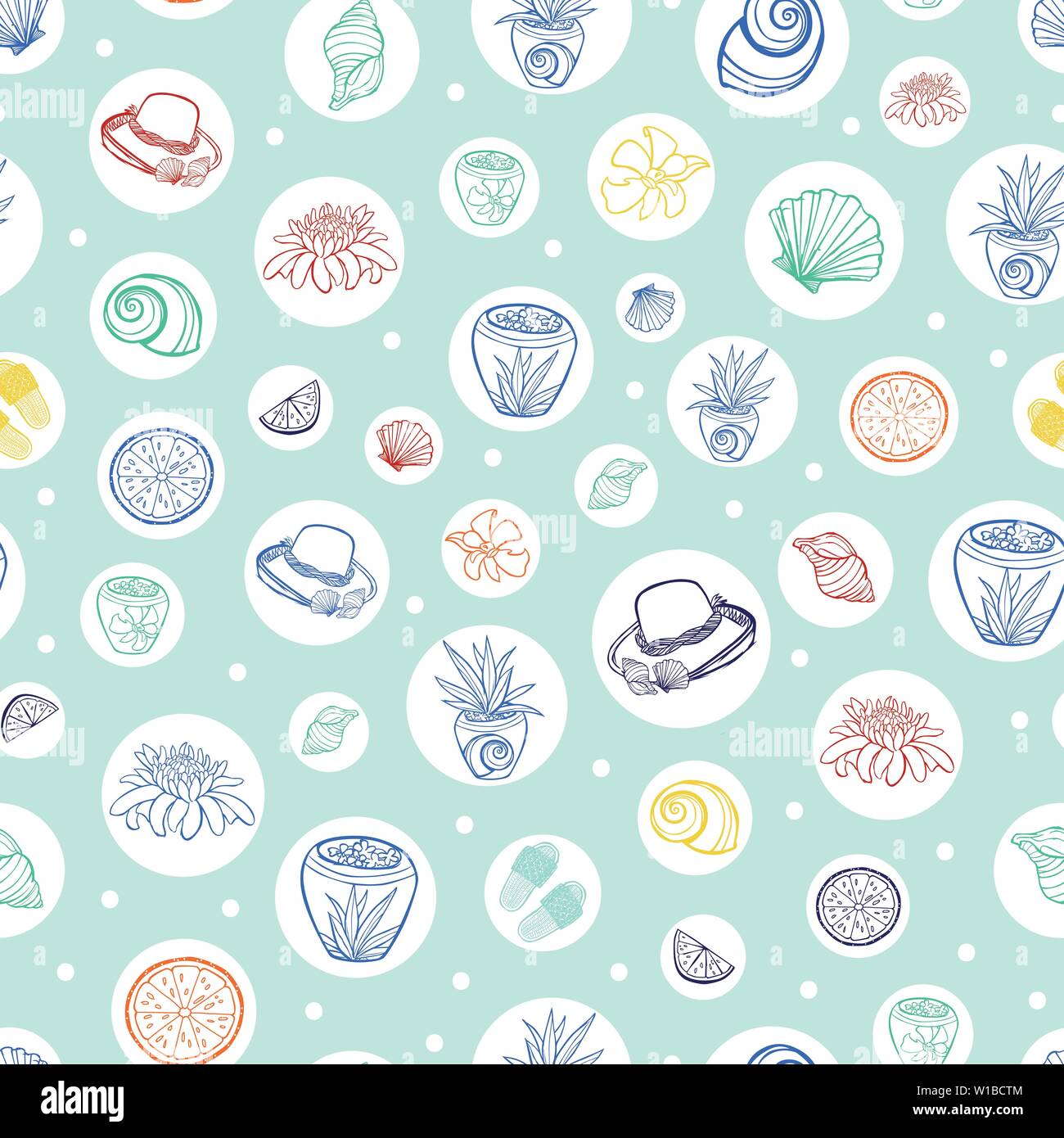 Resort Club Pattern Lime snail shell Stock Vector Images - Alamy