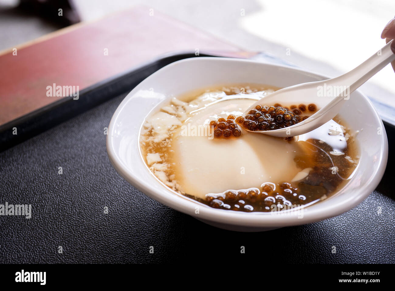Popular Taiwan gourmet Dessert of tapioca pearl ball (bubble) mixed