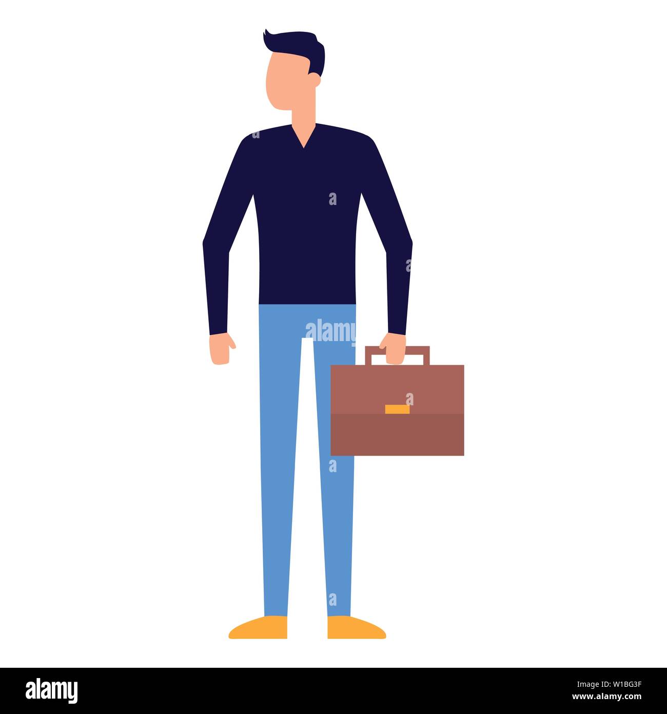 businessman character with business briefcase vector illustration Stock ...