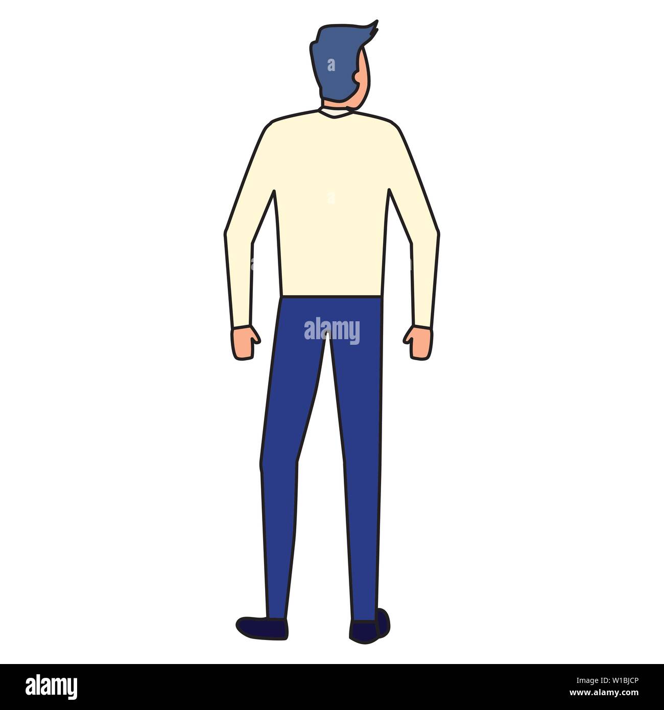 back view business man on white background vector illustration Stock ...