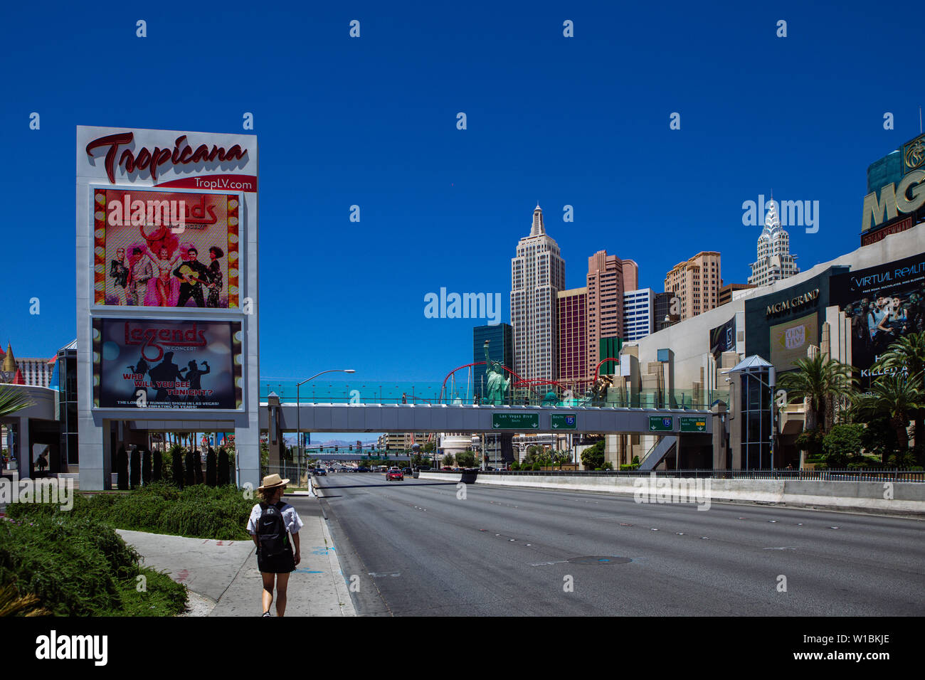 Daylight view of the New York New York Hotel & Casino, Las Vegas, Nevada, USA Stock Photo