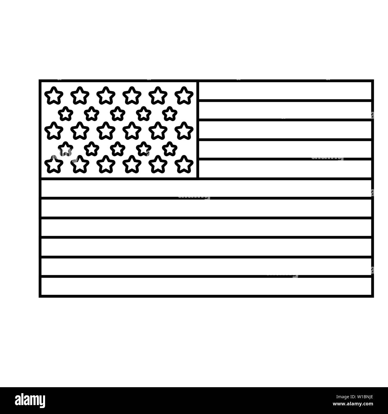 american flag on white background independence day vector illustration ...
