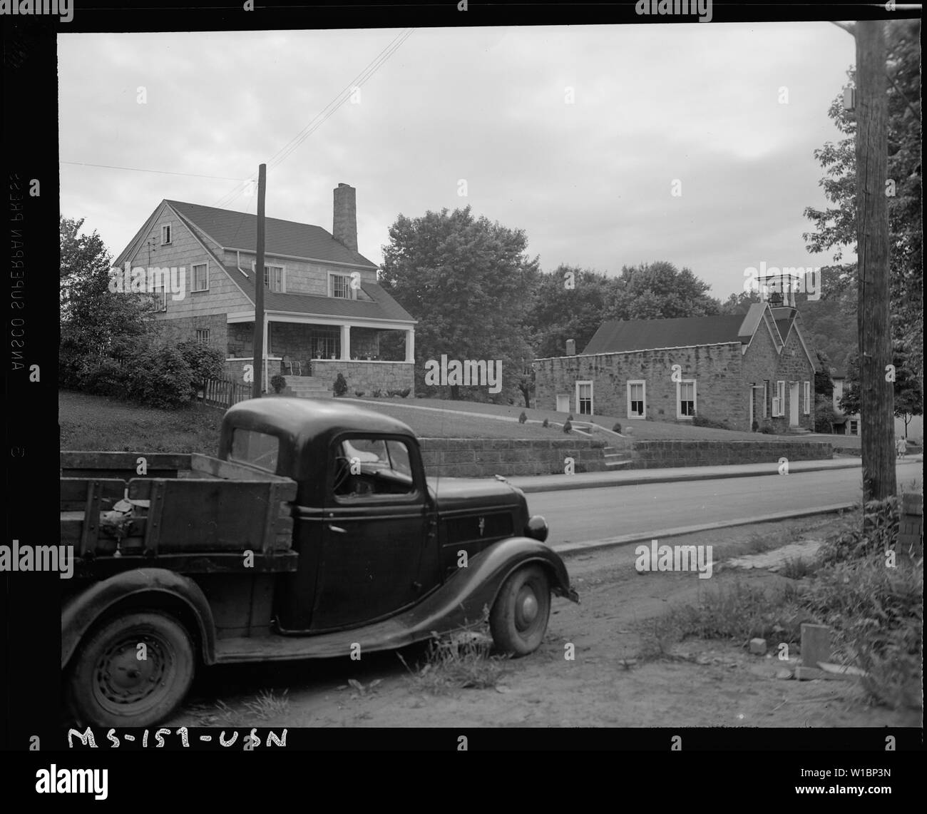 Church and parsonage. Barrackville, West Virginia. Stock Photo