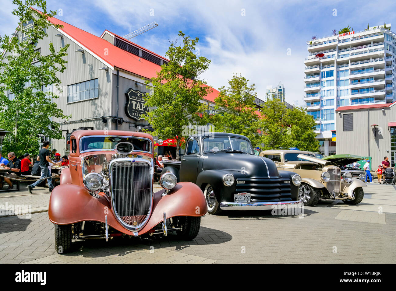 Vintage Collector Car Show, Canada Day, Shipbuilder's Square, North Vancouver, British Columbia, Canada Stock Photo