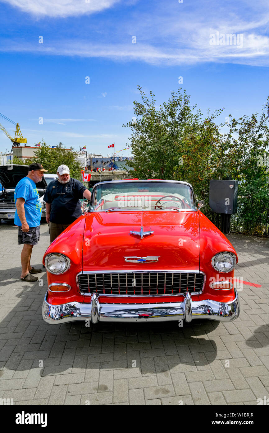 Vintage Collector Car Show, Canada Day, Shipbuilder's Square, North Vancouver, British Columbia, Canada Stock Photo