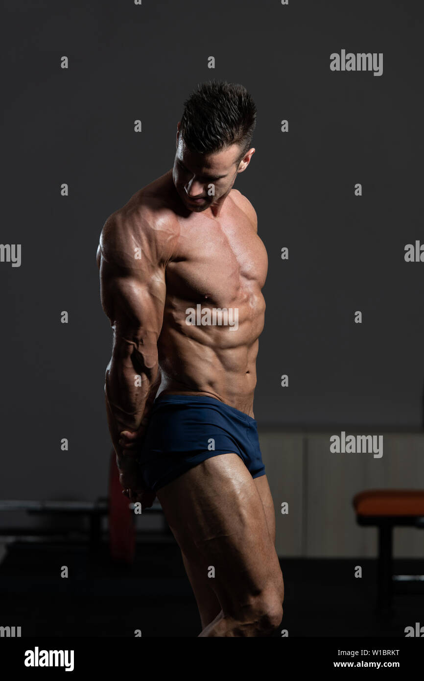 Well Developed Man Portrait Of A Young Physically Fit Man Showing His Well Trained Body ...