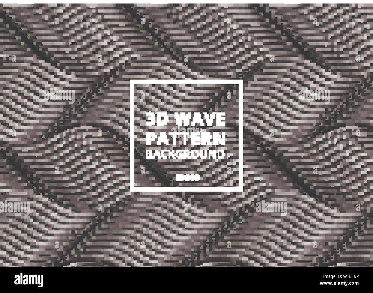 Abstract pattern black and white 3D wave or curved lines background and texture. Vector illustration Stock Vector