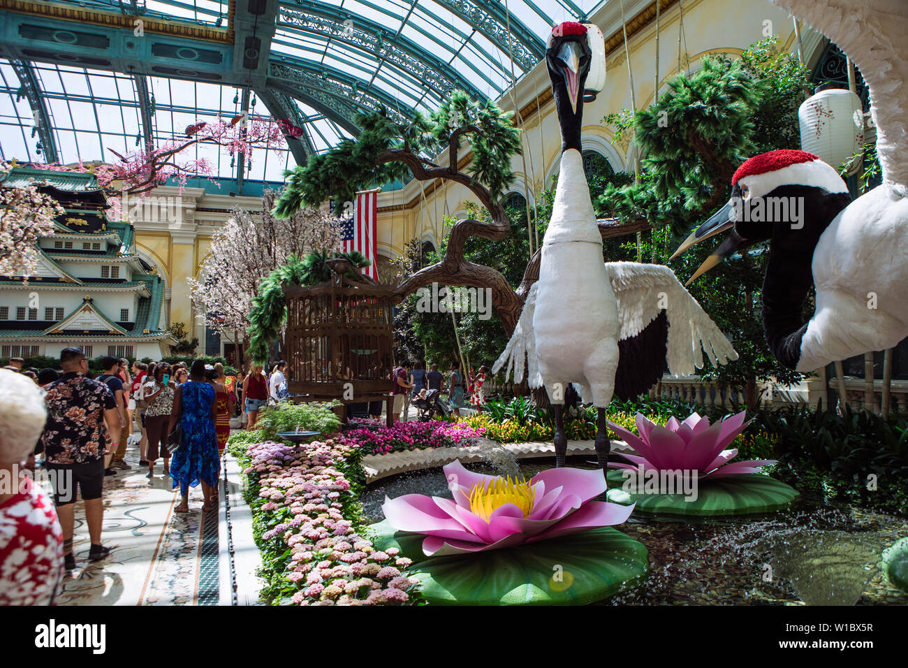 Cranes In Japanese Spring In Bellagio Hotel And Casino