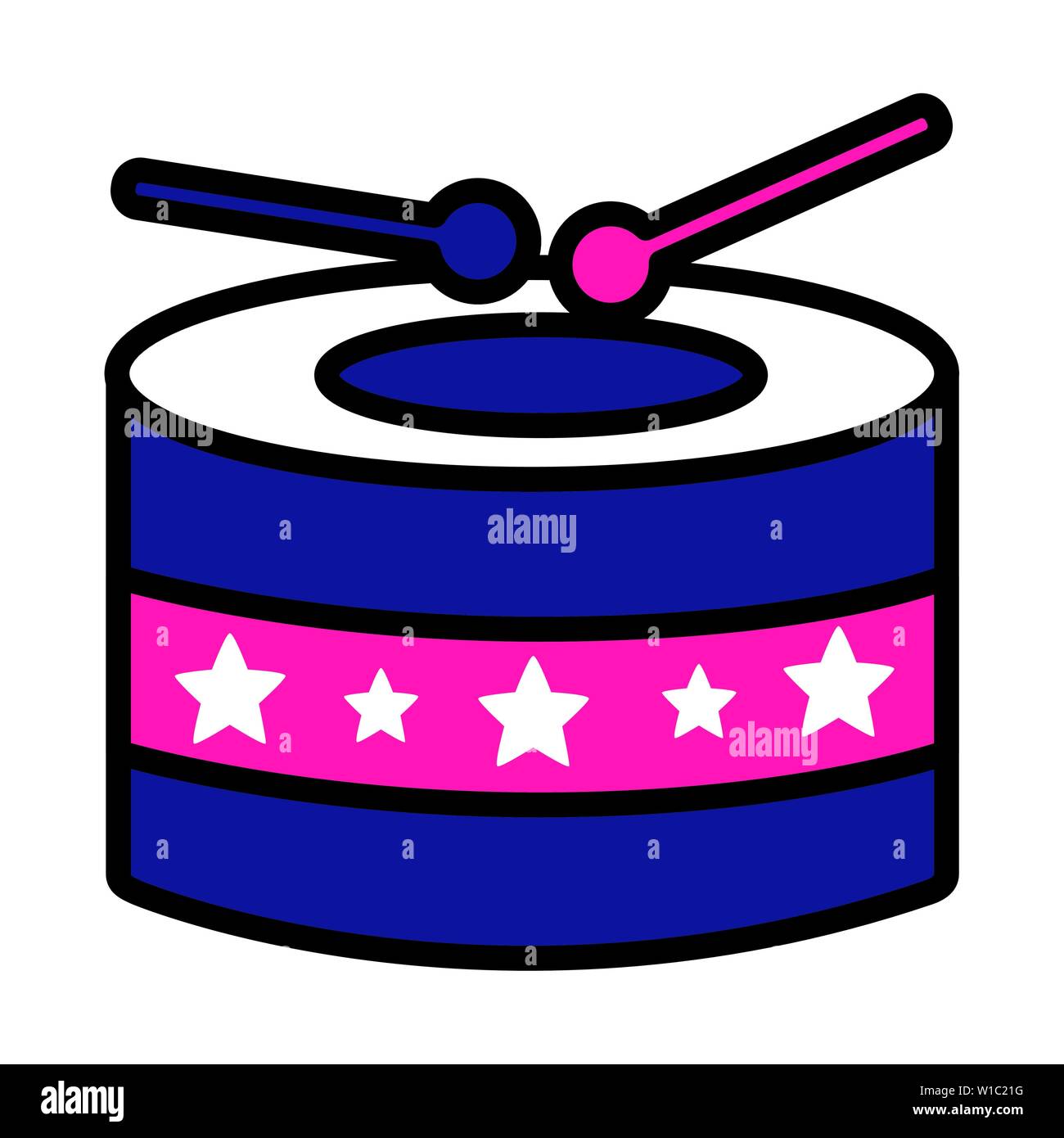 drum and sticks on white background Stock Vector Image & Art - Alamy