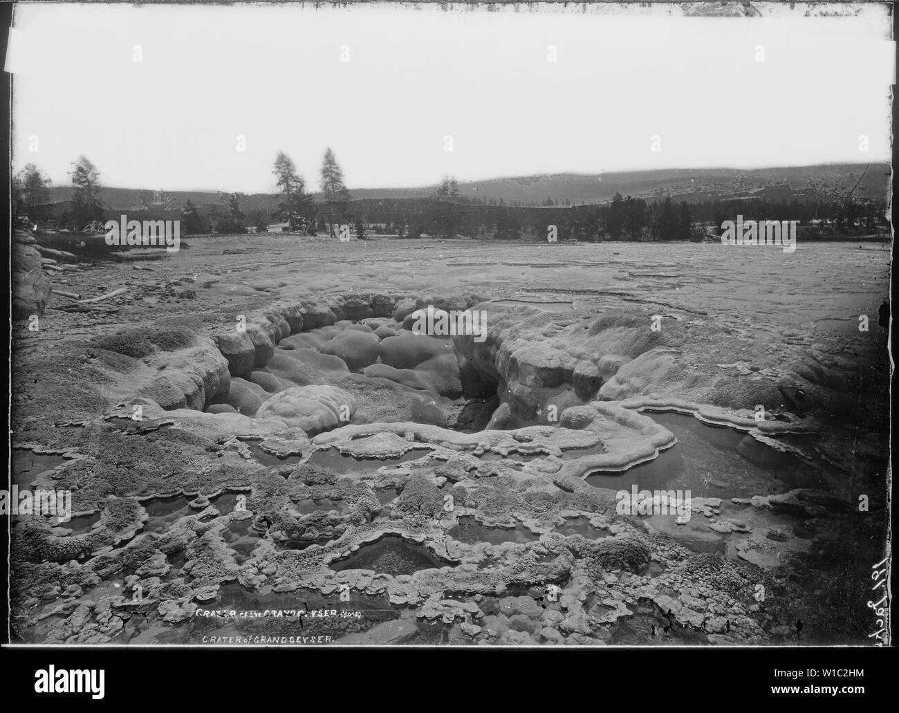 Crater of the Grand Geyser, Yellowstone Stock Photo