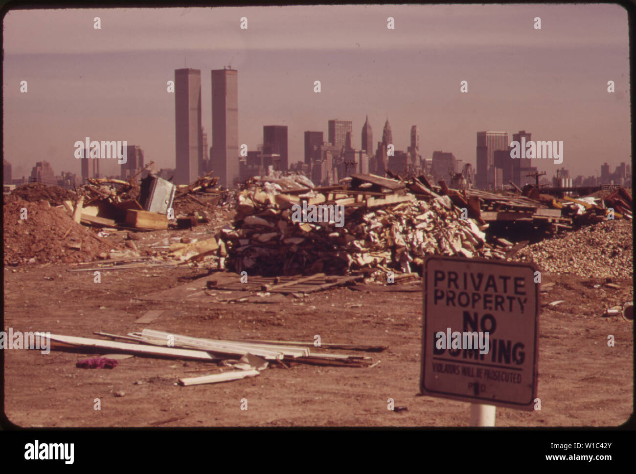 DESPITE WARNING SIGNS, ILLEGAL DUMPING CONTINUES IN THIS AREA JUST OFF THE NEW JERSEY TURNPIKE
