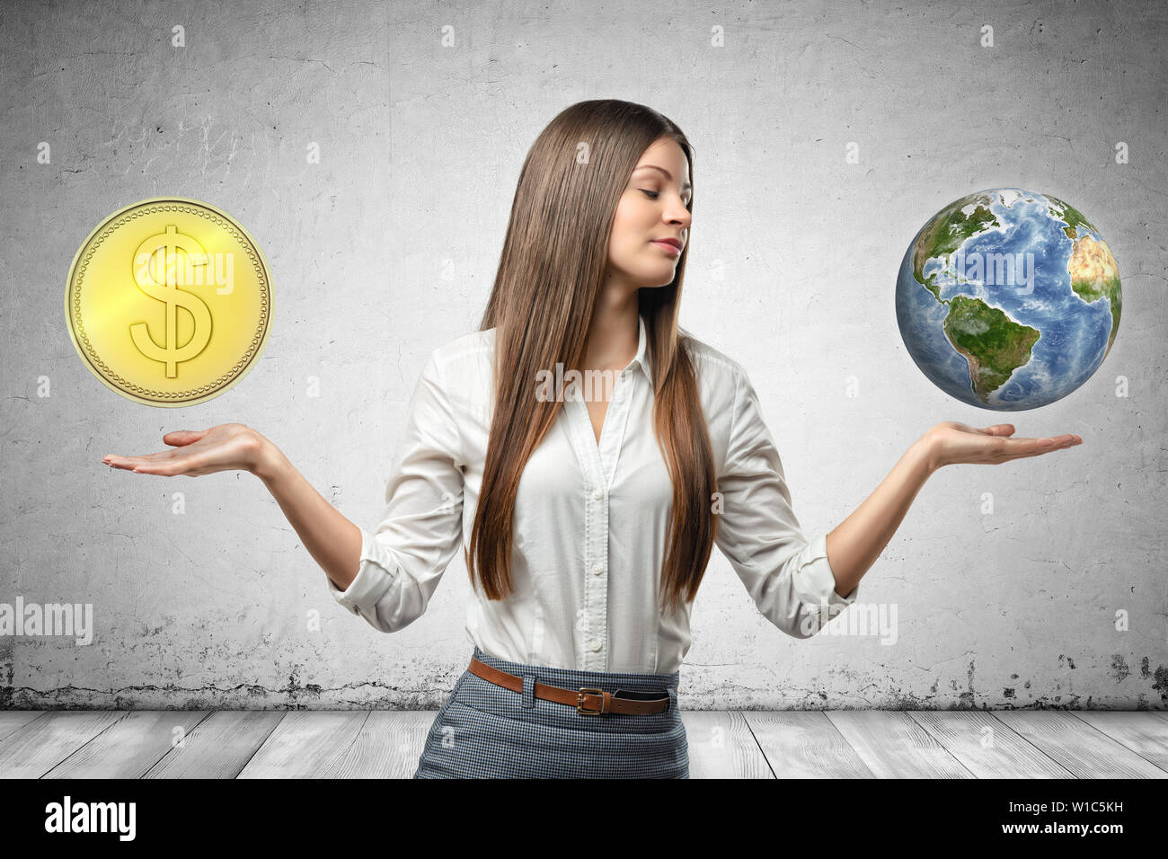 Woman holding globe on hands hi-res stock photography and images - Alamy
