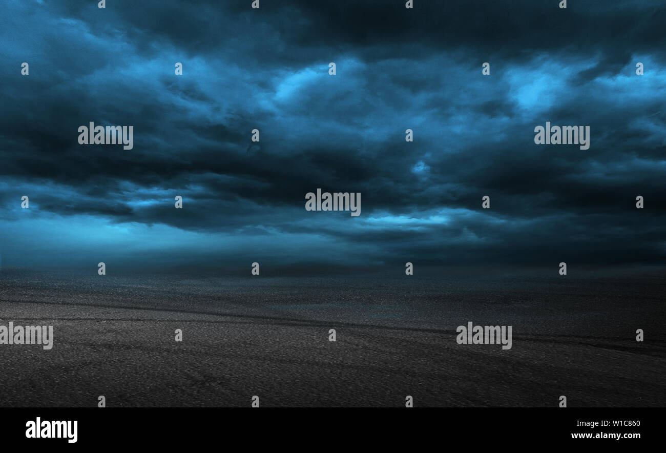 Asphalt road and storm sky cloud Stock Photo - Alamy