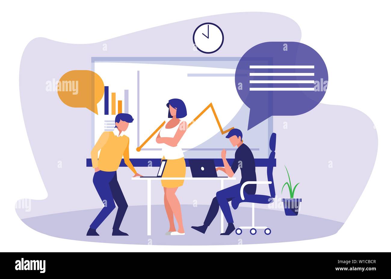 business people elegant in the workplace vector illustration design ...