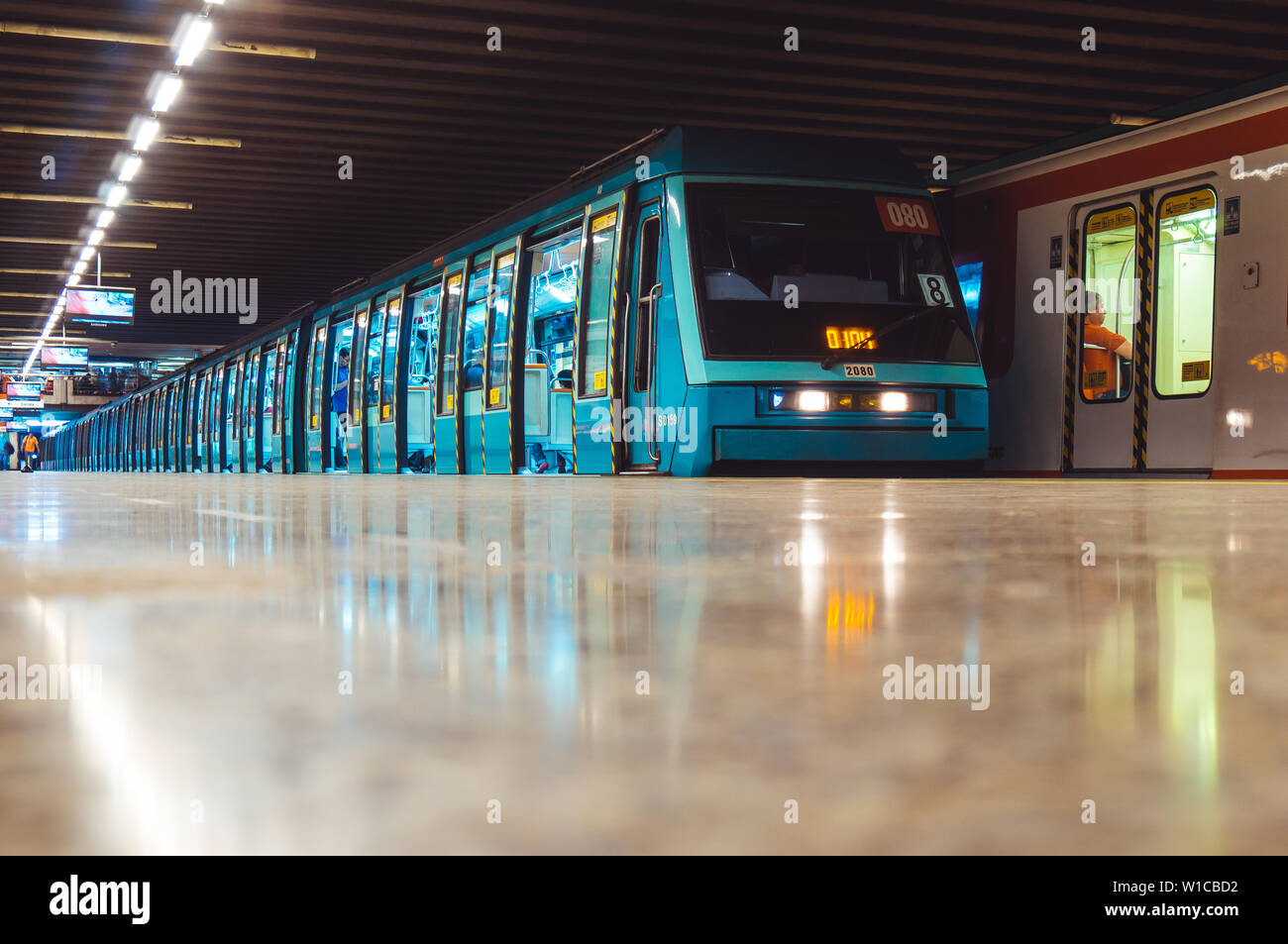 Ns93 SANTIAGO, CHILE - DECEMBER 2015: A Metro de Santiago NS93 train at ...