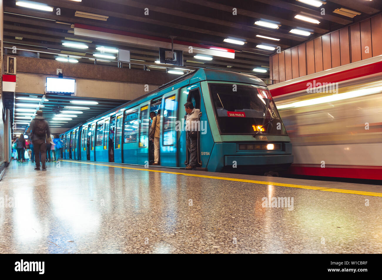 Ns93 SANTIAGO, CHILE - DECEMBER 2015: A Metro de Santiago NS93 train at ...