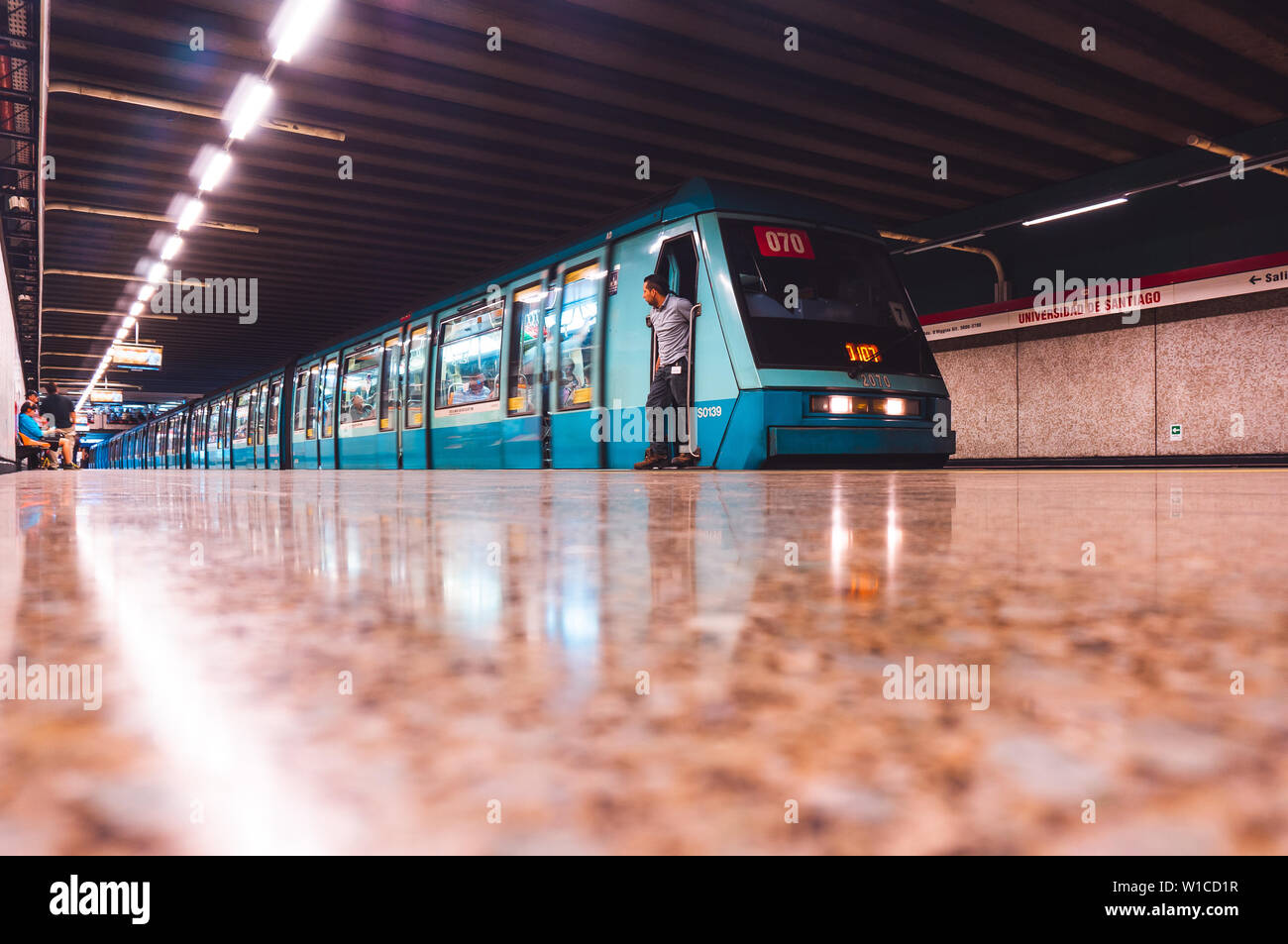 Ns93 SANTIAGO, CHILE - NOVEMBER 2015: A Metro de Santiago NS93 train at ...
