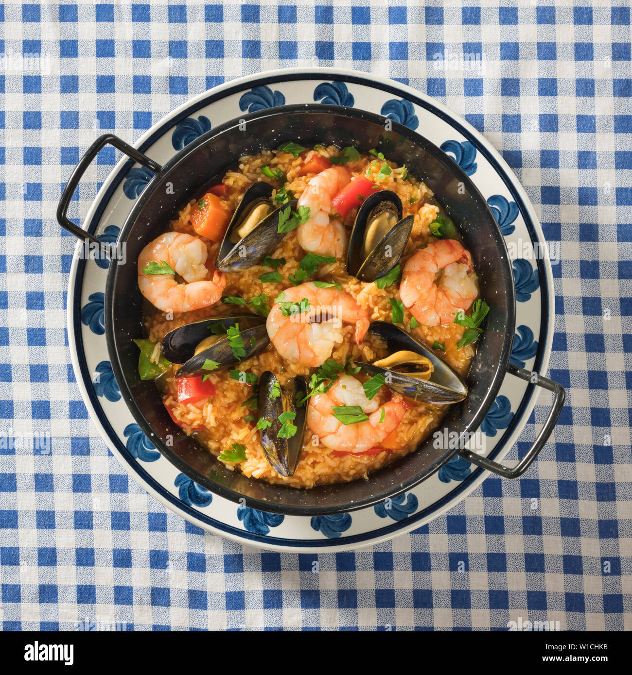 Shell Fish Rice Portugal Arroz con mariscos. Portuguese seafood rice. Portugal Food Stock Photo ...