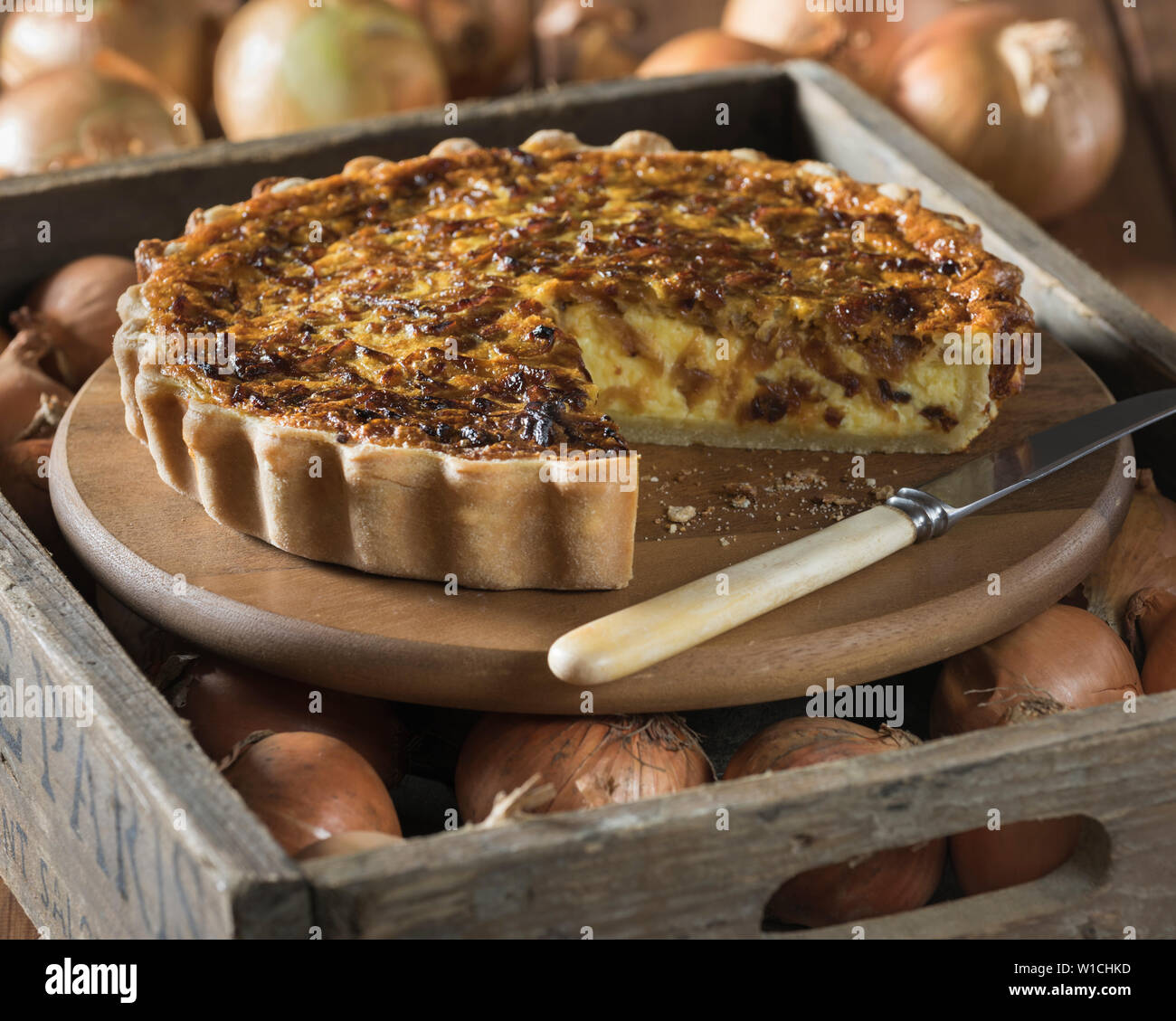 French Onion Tart Tarte Aux Oignons Caramelises France Food