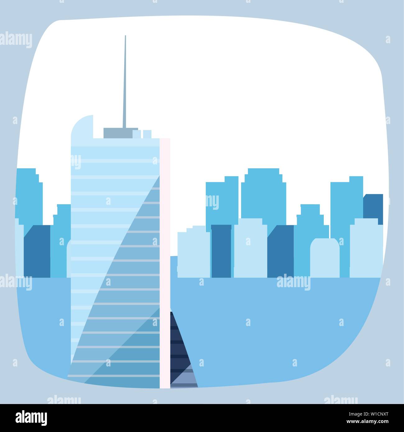 skyscraper urban city skyline background vector illustration Stock ...