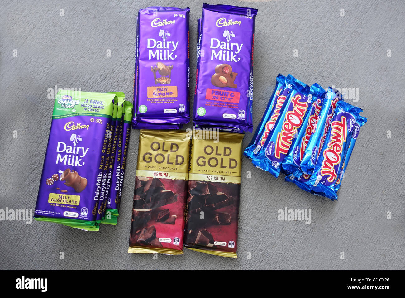 Close up of Cadbury chocolates isolated Stock Photo