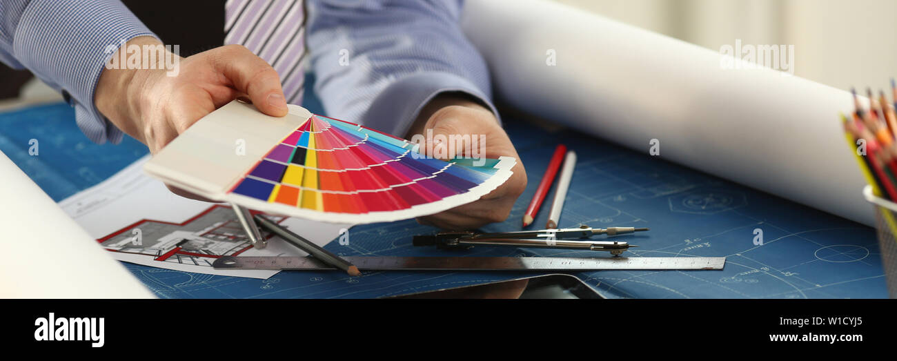 Architect Sample Selection Interior Design Concept Stock Photo - Alamy