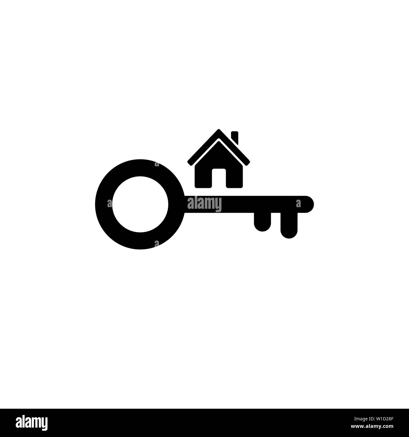 Home key icon in flat style. Simple estate symbol Stock Vector