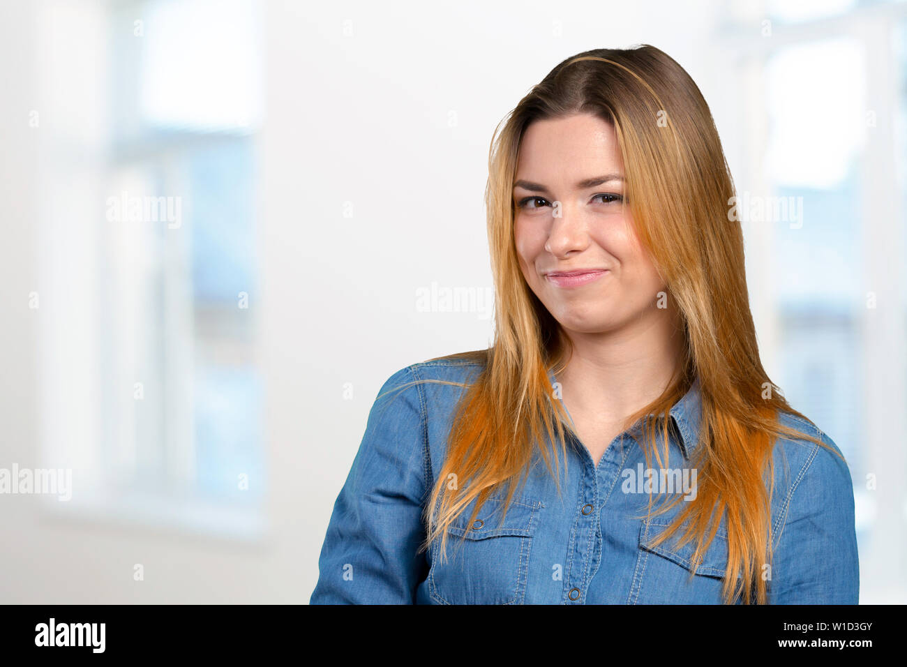 Portrait of happy smiling young beautiful woman Stock Photo - Alamy