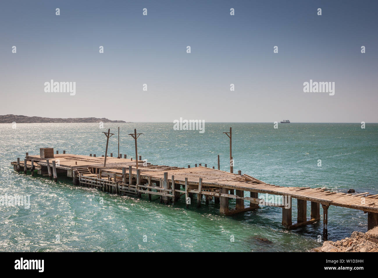 A jetty in need of attention,Lüderitz, Namibia Stock Photo