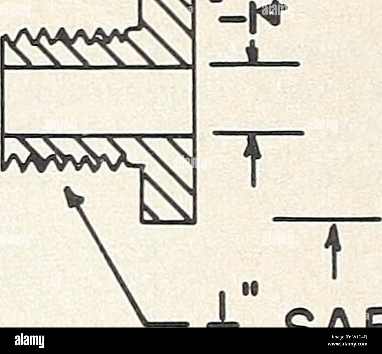 Archive image from page 9 of Design and operation of a. Design and operation of a carbon-14 biosynthesis chamber . designoperationo911smit Year: 1962  |-t'Hfk jj'HEX    4 SAE THD. -&gt;iiM—hft- DRILL HOLE FOR NO. 12 WIRE Stock Photo