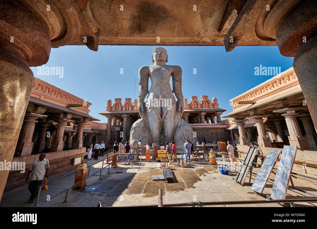 monolithic Gommateshwara statue at Shravanabelagola, Shravanabelagola Jain temple Stock Photo