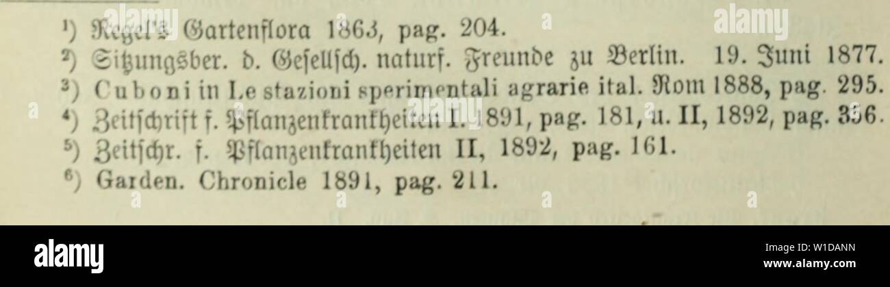 Archive image from page 97 of Die Krankheiten der Pflanzen; ein. Die Krankheiten der Pflanzen; ein Handbuch für Land- und Forstwirte, Gärtner, Gartenfreunde und Botaniker . diekrankheitend02fran Year: 1895  8t I. 2Ibfd)nitt: 5j?araritifd)e «piläc «uf Myrlc«. gg Peronospora rufibasis Derk et Br., auf Mjrica gale in (SiiöUinb. Huf Rnbas. 69. Peronospora Rubi Rahenh., auf bcu öliitteru uon Rubus caesius unb fraticosus. Üuf Fragaria. 70. Peronospora Frapariae Roze et Comu, auf '-Blöttcru öou Fragaria in (-raufvcict). Huf Woffn. 71. Peronospora sparsaÄr&gt;., auf ben Blättern bcr tultiüierten )to| Stock Photo