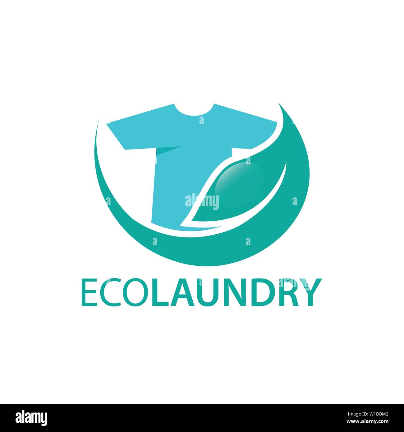 Eco Laundry Dry Cleaner Logo Design Template Vector Stock Vector Image