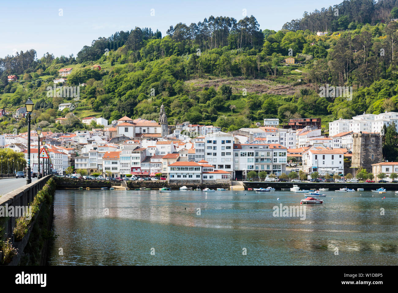 Cabanas on the Ria de Betanzos,  A Coruna Province, Galicia, Spain. Stock Photo