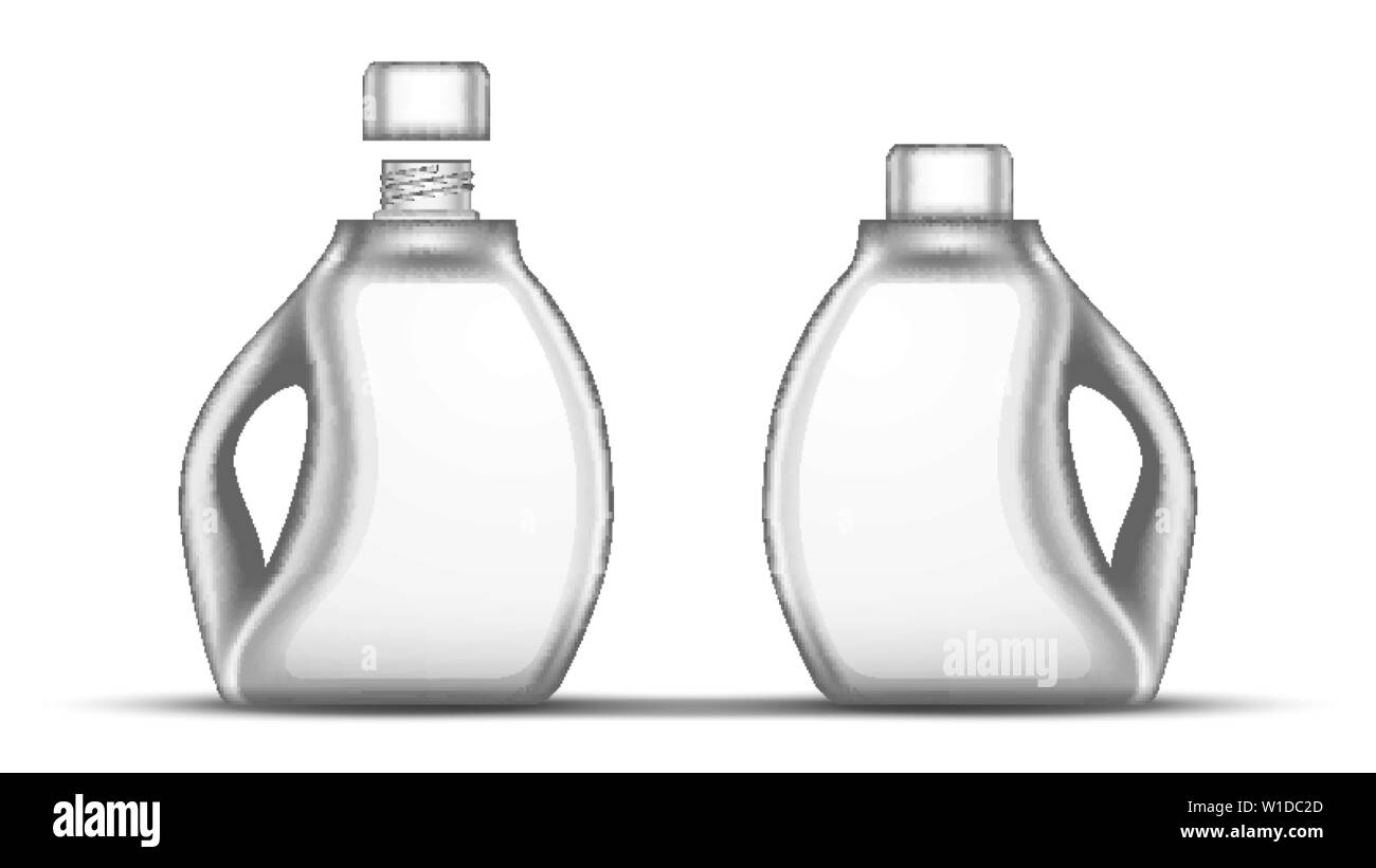 Blank White Bleach Plastic Bottle With Cap Vector Stock Vector Image