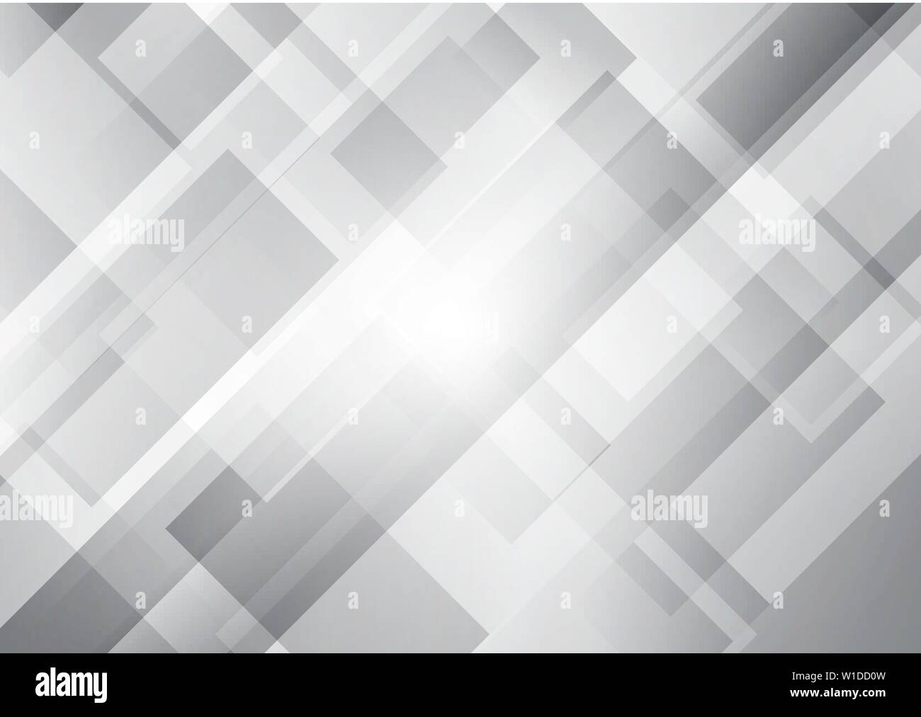 Abstract white and gray squares shape geometric overlapping background. Vector illustration Stock Vector