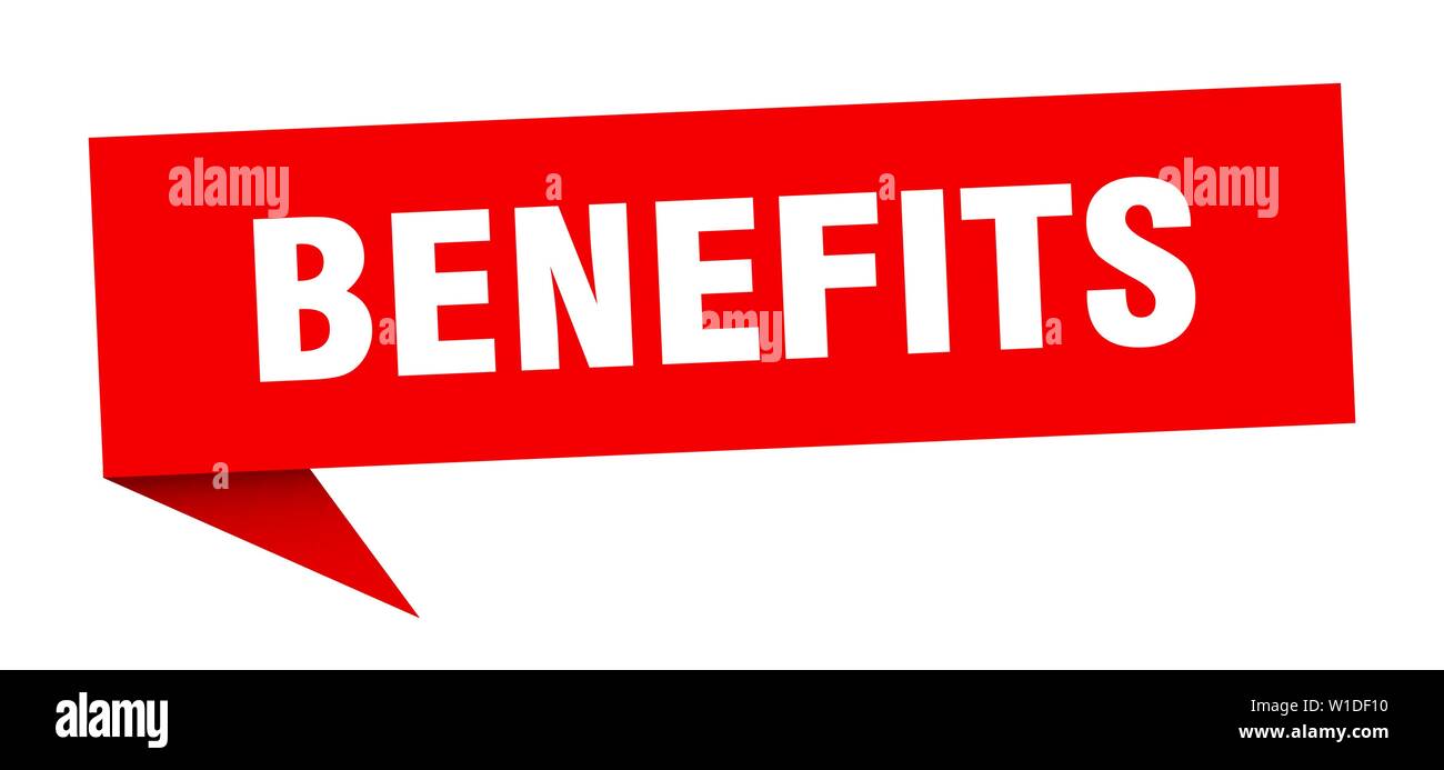 Benefits Speech Bubble Benefits Sign Benefits Banner Stock