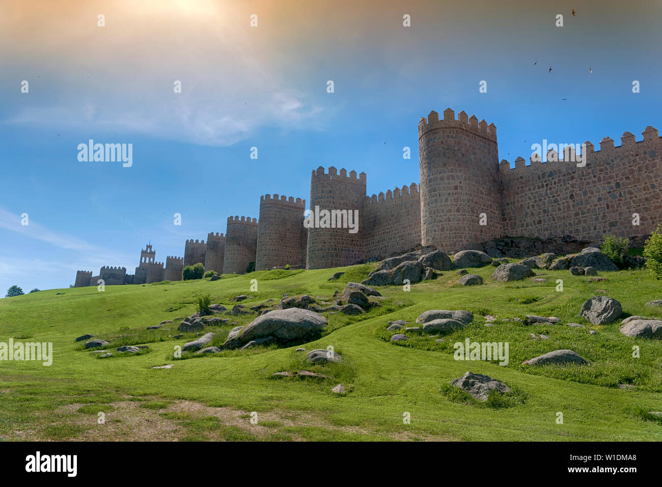 Medieval city wall of Avila, Spain Stock Photo Alamy