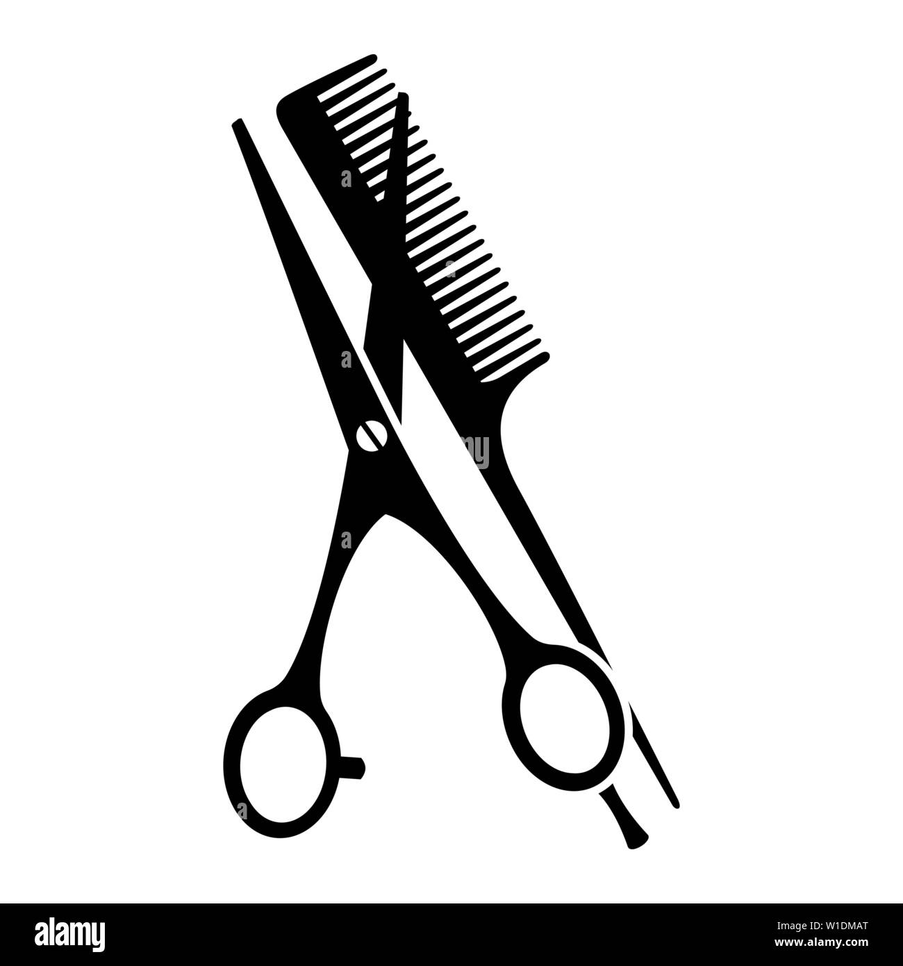 Scissors And Comb Vector