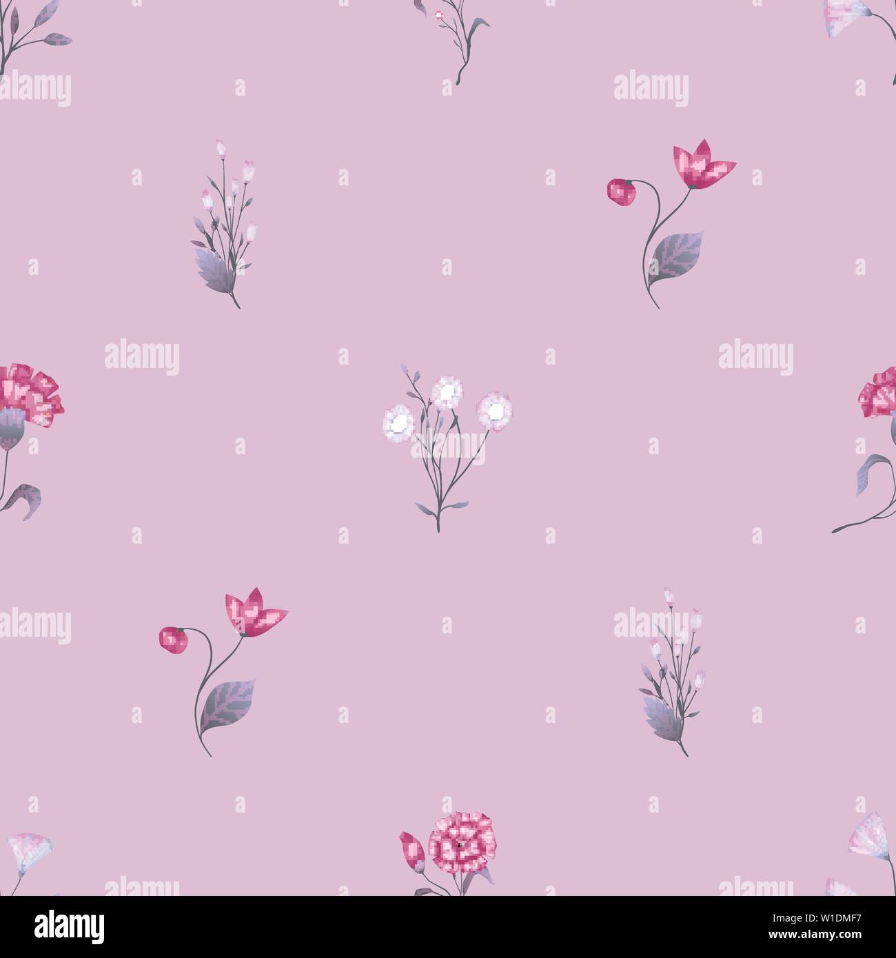 Seamless pattern Vector floral design with roses . Romantic background ...