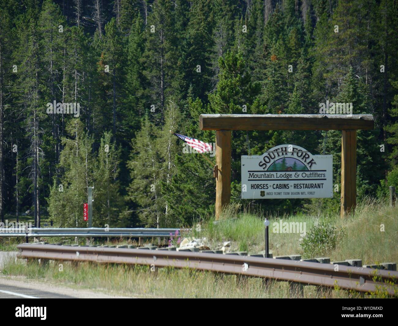 South Fork Wyoming July 2018 Wooden Sign By The Roadside To