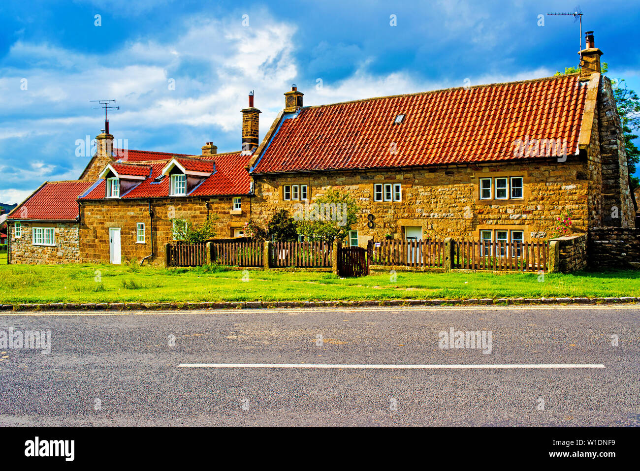 Cottages Goathland North Yorkshire Moors England Stock Photo