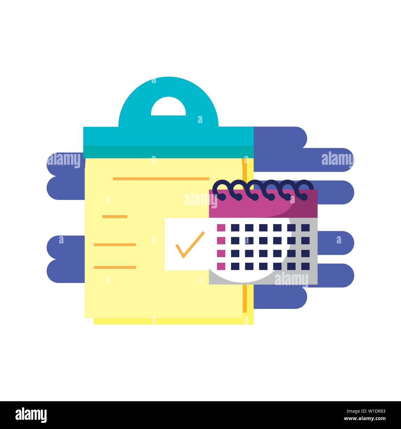 calendar reminder with checklist clipboard vector illustration design ...